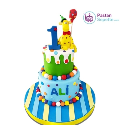 Rengarenk 1Yaş Pastası 20 Kişilik